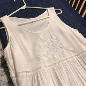 White cotton maxi dress.